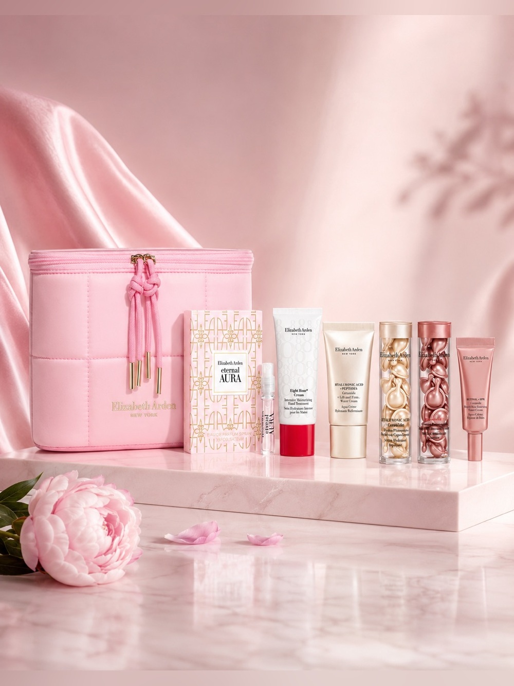 Elizabeth Arden Pink Skincare Gift Set with Travel Bag